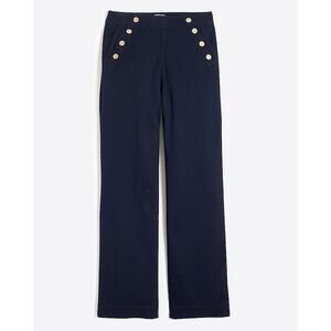 J.Crew Women's Size 0 Navy Blue Sailor Trousers Gold Buttons